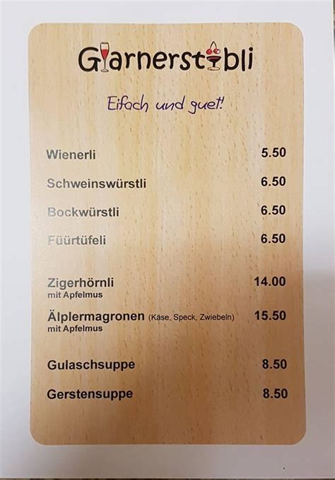 glarnerstübli|Menu at Glarnerstübli, Glarus